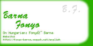 barna fonyo business card